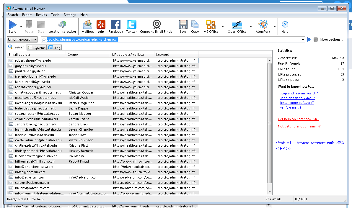 Atomic Email Hunter 14.4.0.371 Cracked