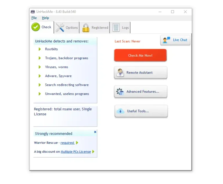 UnHackMe 8.40 Build 540 Cracked