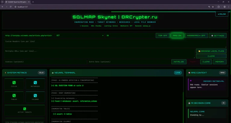SQLMAP SKYNET Autonomous AI v1.2.0